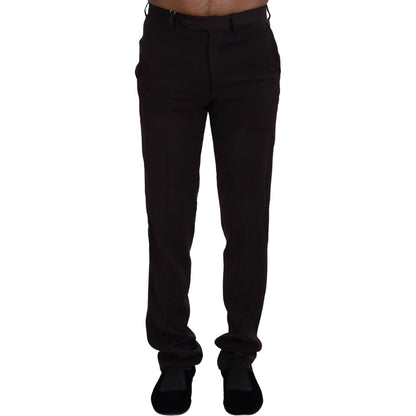 BENCIVENGA Brown Straight Fit Formal Men Pants