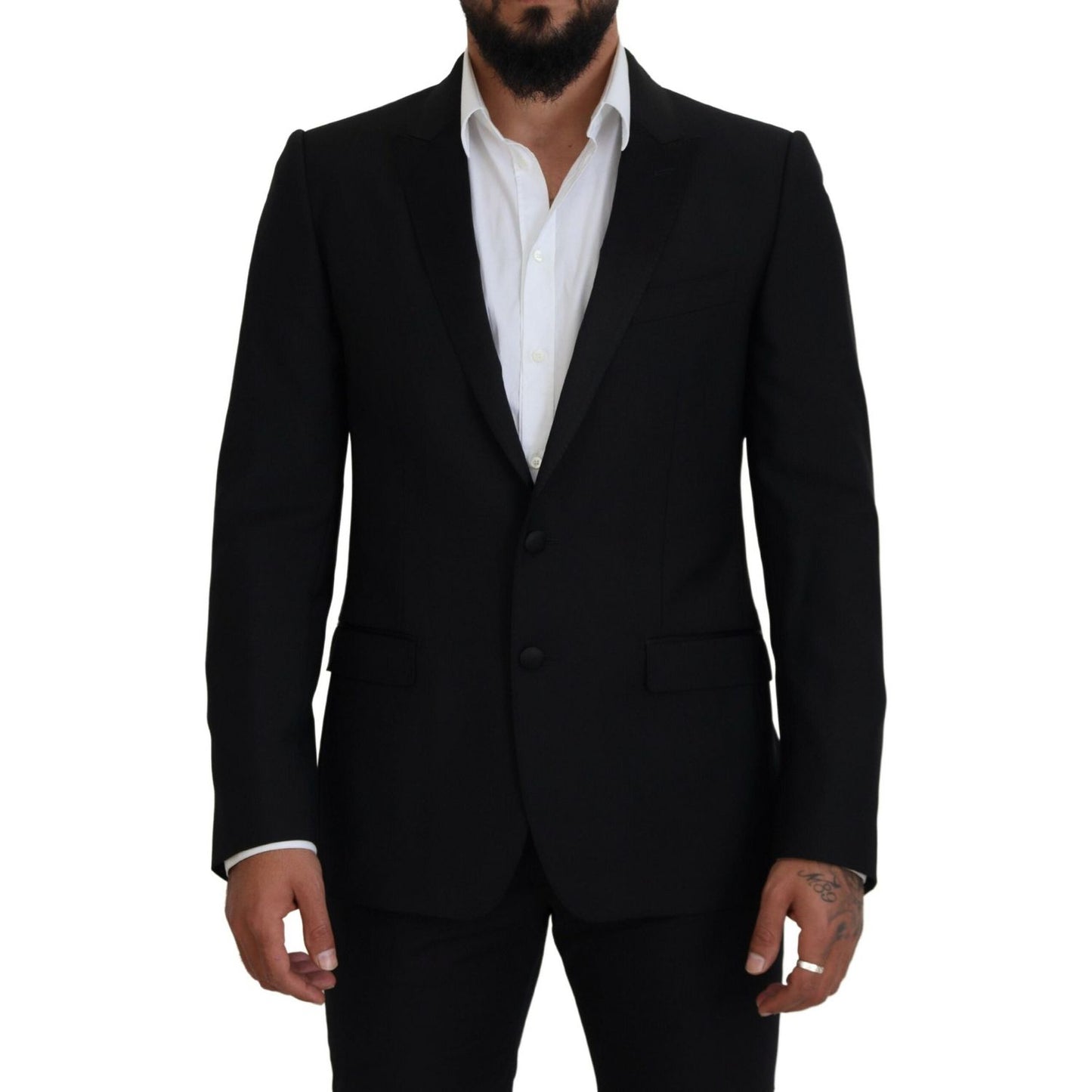 Dolce & Gabbana Black Slim Fit Formal Martini Blazer