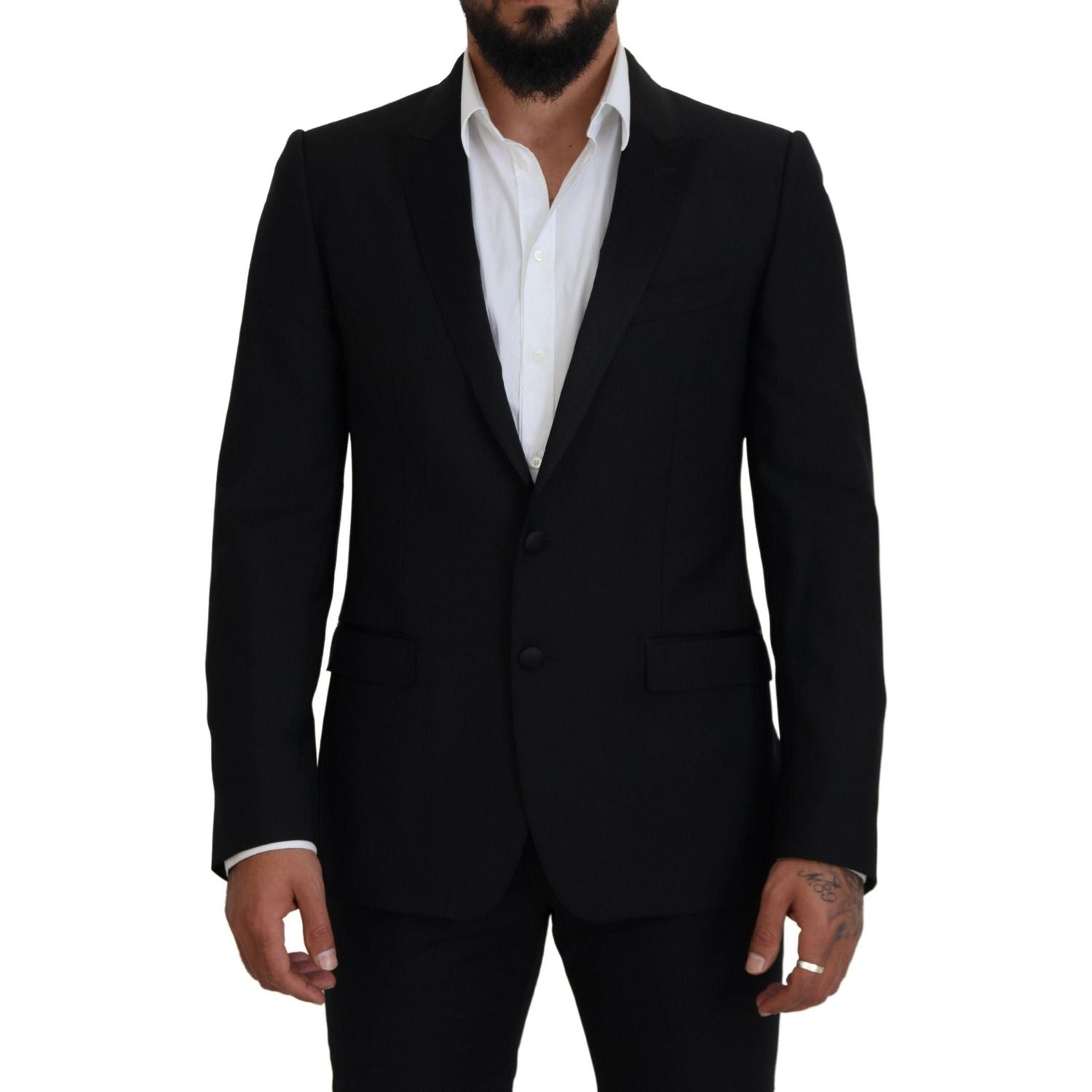 Dolce & Gabbana Black Slim Fit Formal Martini Blazer