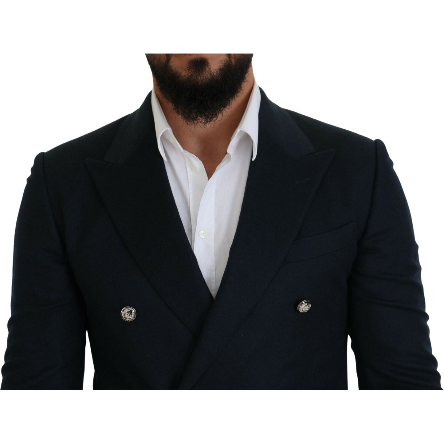 Dolce & Gabbana Elegant Cashmere-Silk Blend Blue Blazer Dolce & Gabbana