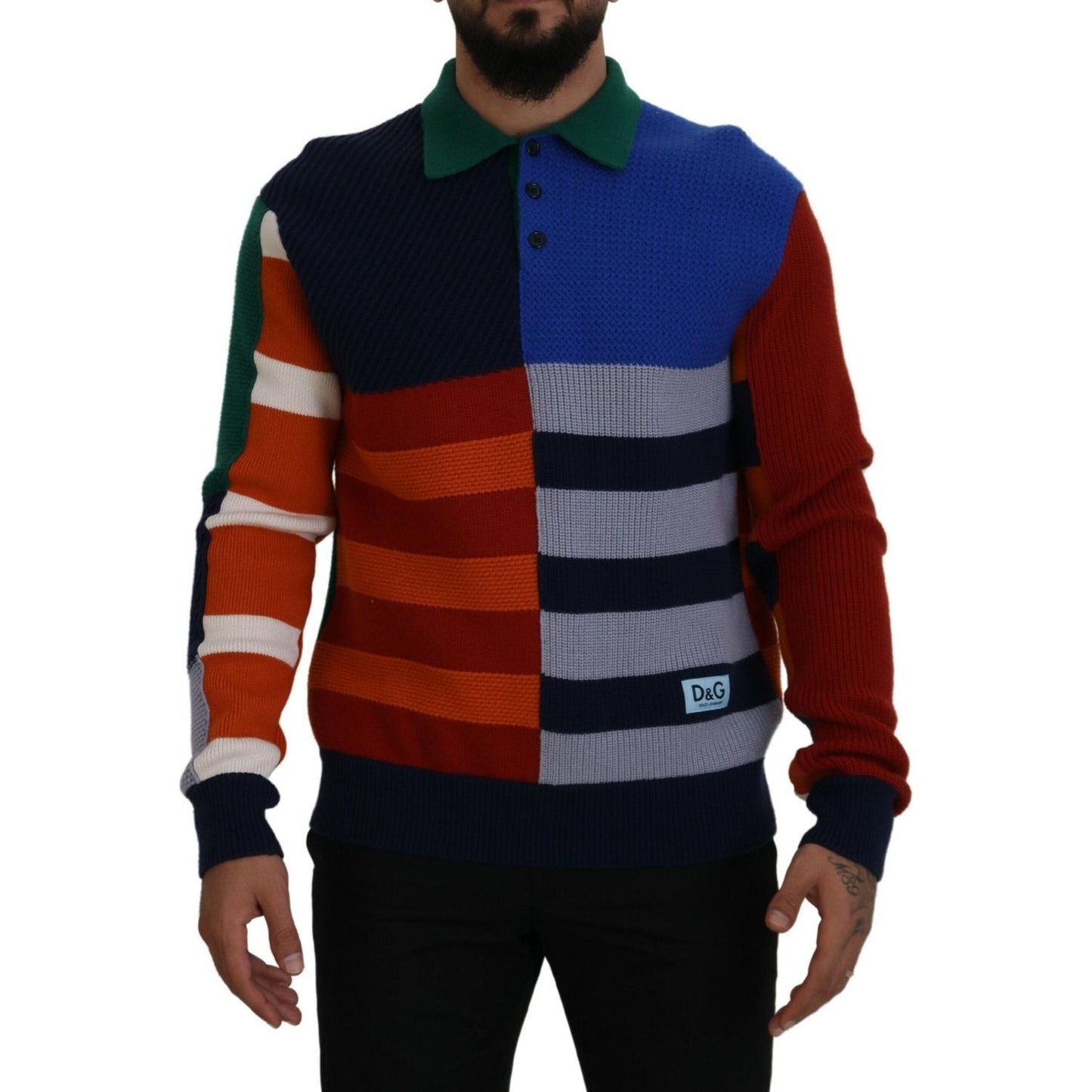 Dolce & Gabbana Multicolor Stripes Wool Pullover Sweater