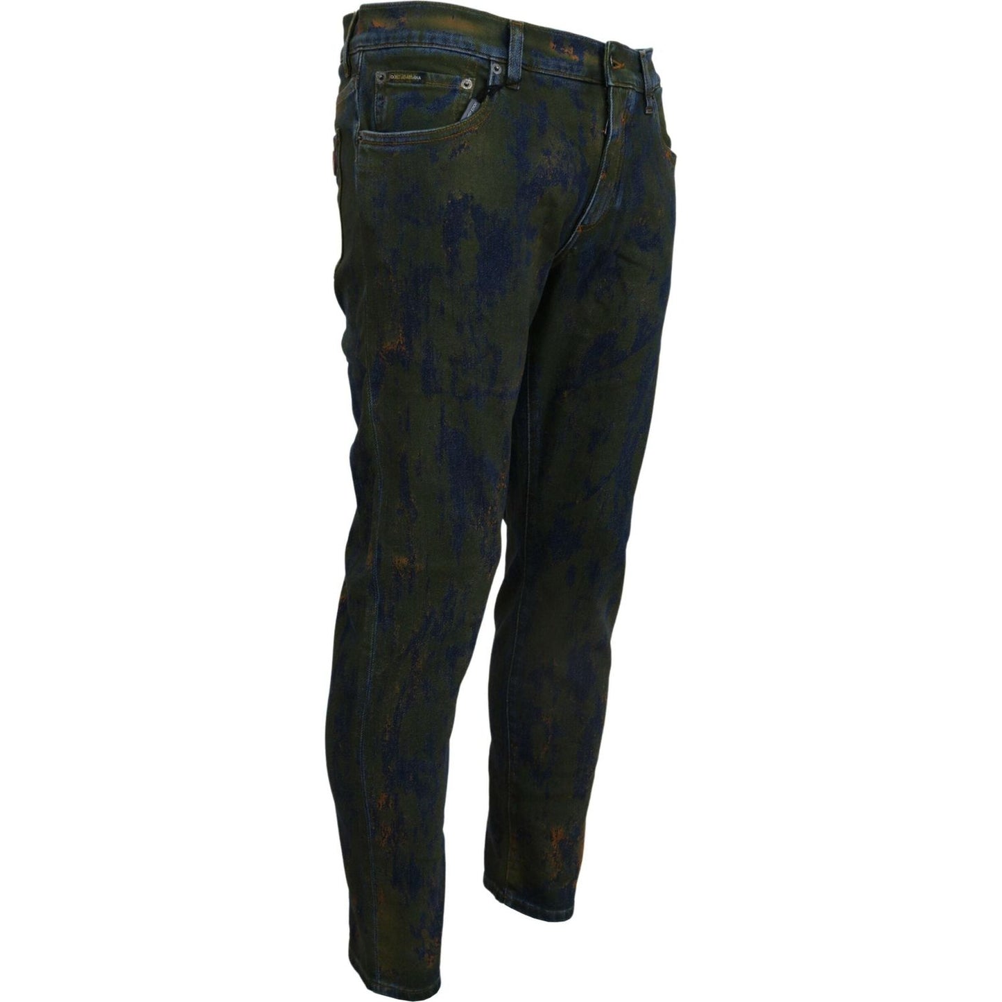 Dolce & Gabbana Chic Slim-Fit Denim Jeans in Green Wash Dolce & Gabbana