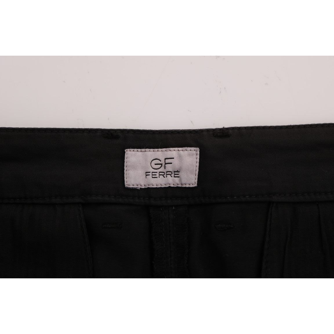 GF Ferre Elegant Slim Fit Black Cotton Trousers Jeans & Pants GF Ferre