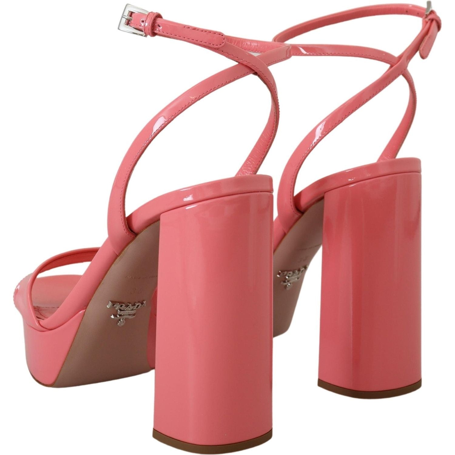 Prada Chic Pink Patent Leather Platform Sandals