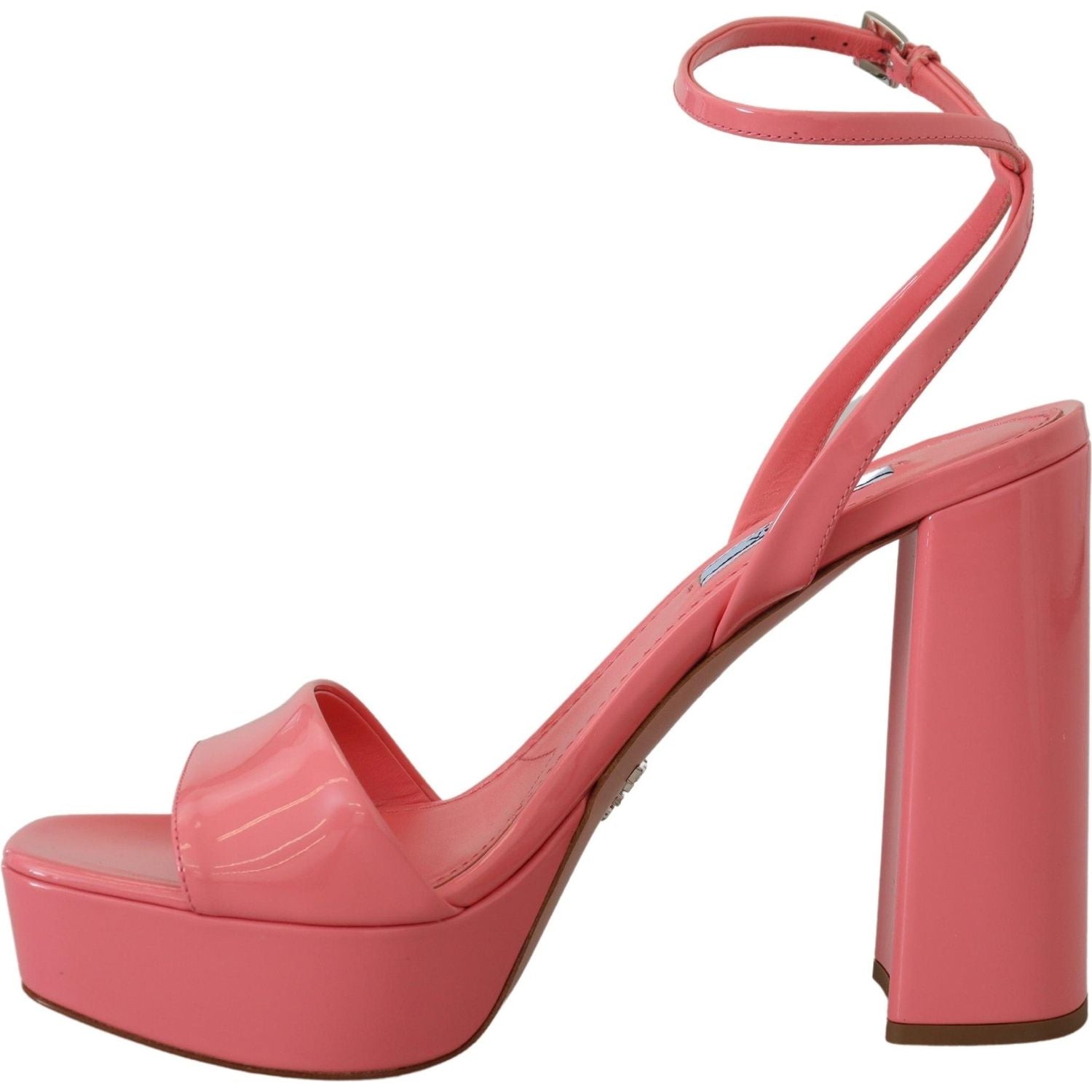 Prada Chic Pink Patent Leather Platform Sandals