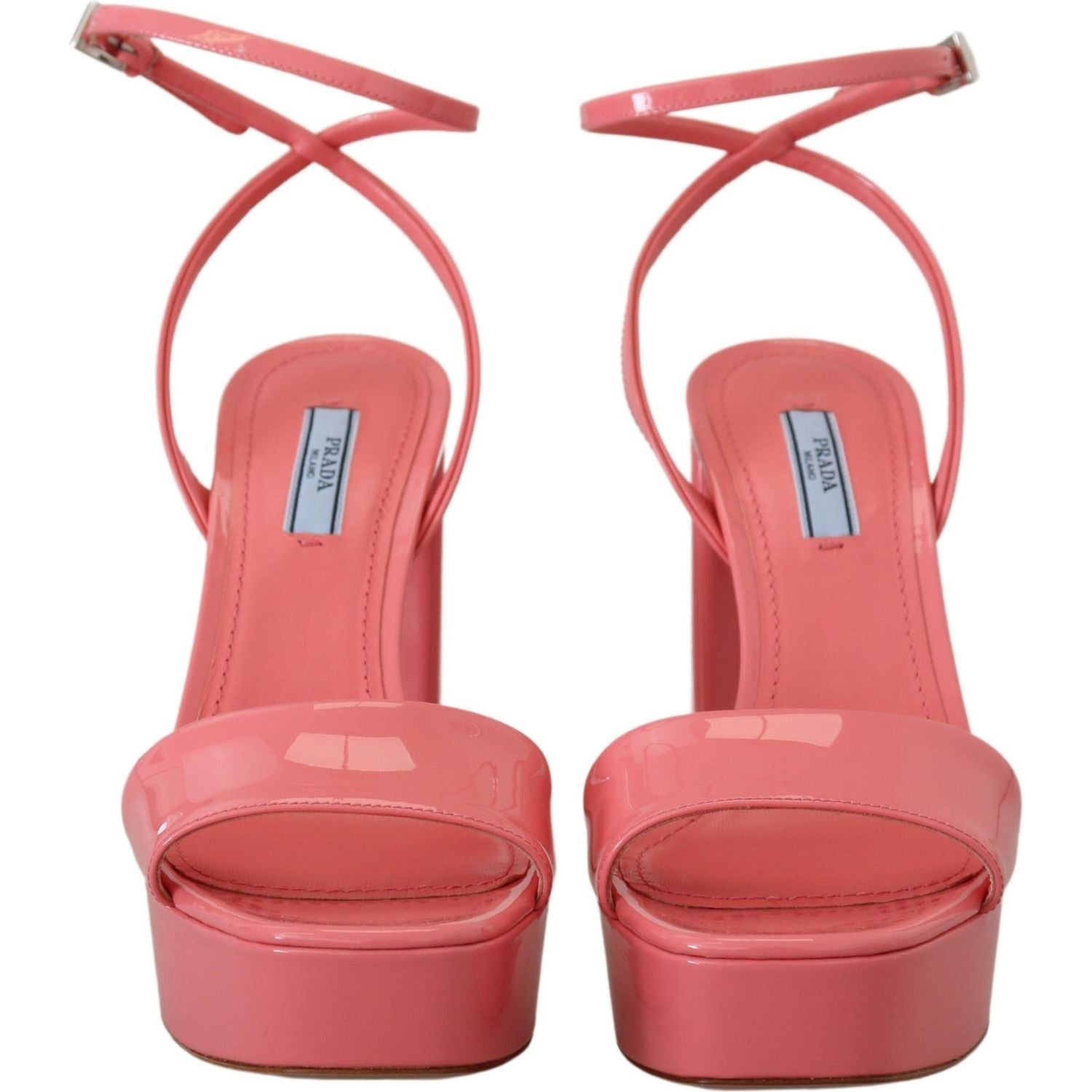 Prada Chic Pink Patent Leather Platform Sandals