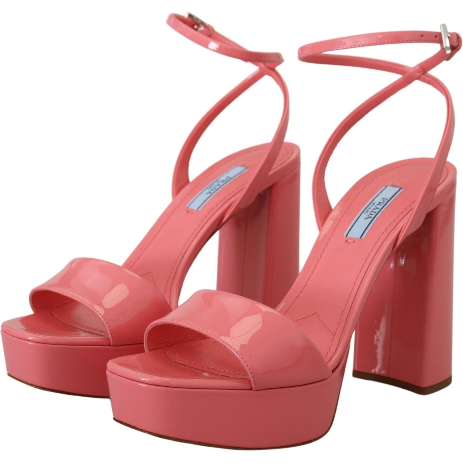 Prada Chic Pink Patent Leather Platform Sandals