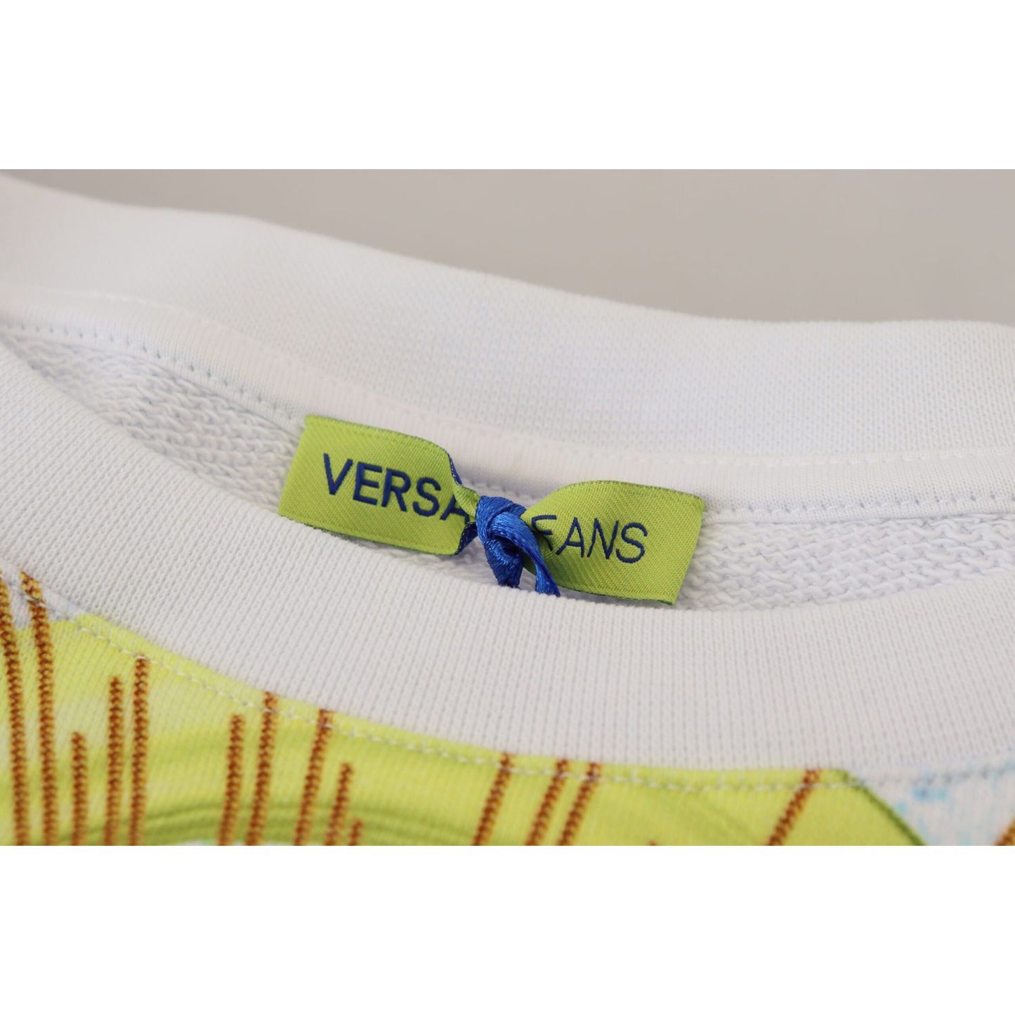 Versace Jeans Elegant White Graphic Crew Neck Sweater Versace Jeans