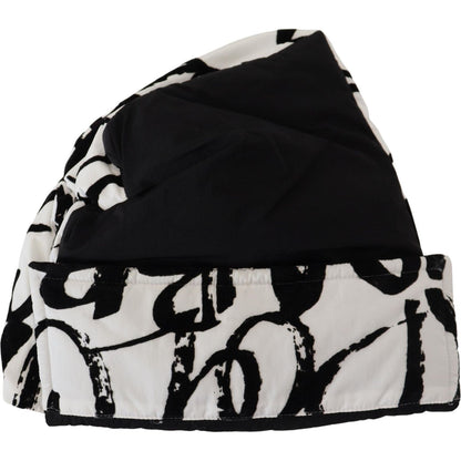 Dolce & Gabbana White Printed Nylon Women Winter Beanie Cap Hat