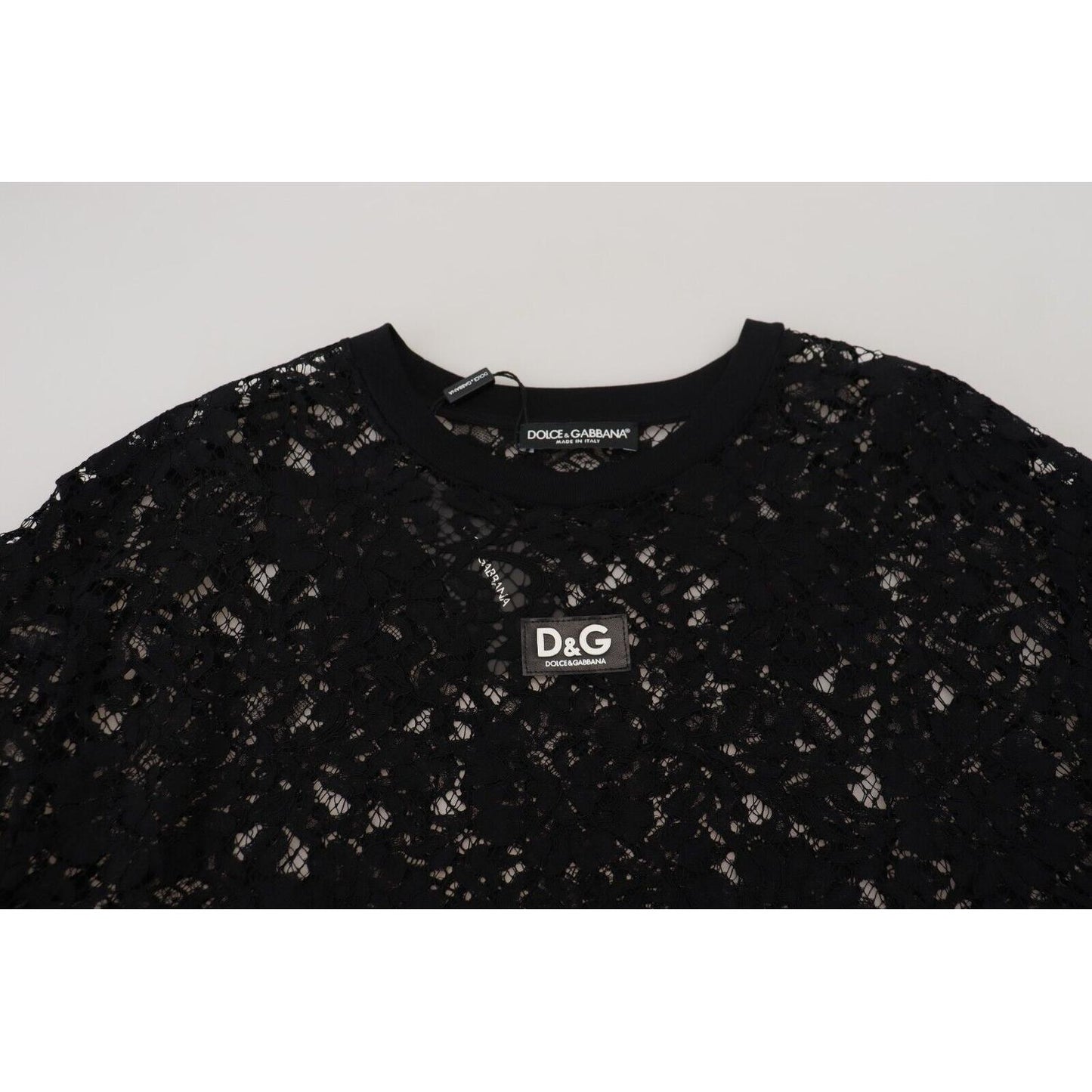 Dolce & Gabbana Elegant Black Floral Lace Shift Dress Dolce & Gabbana