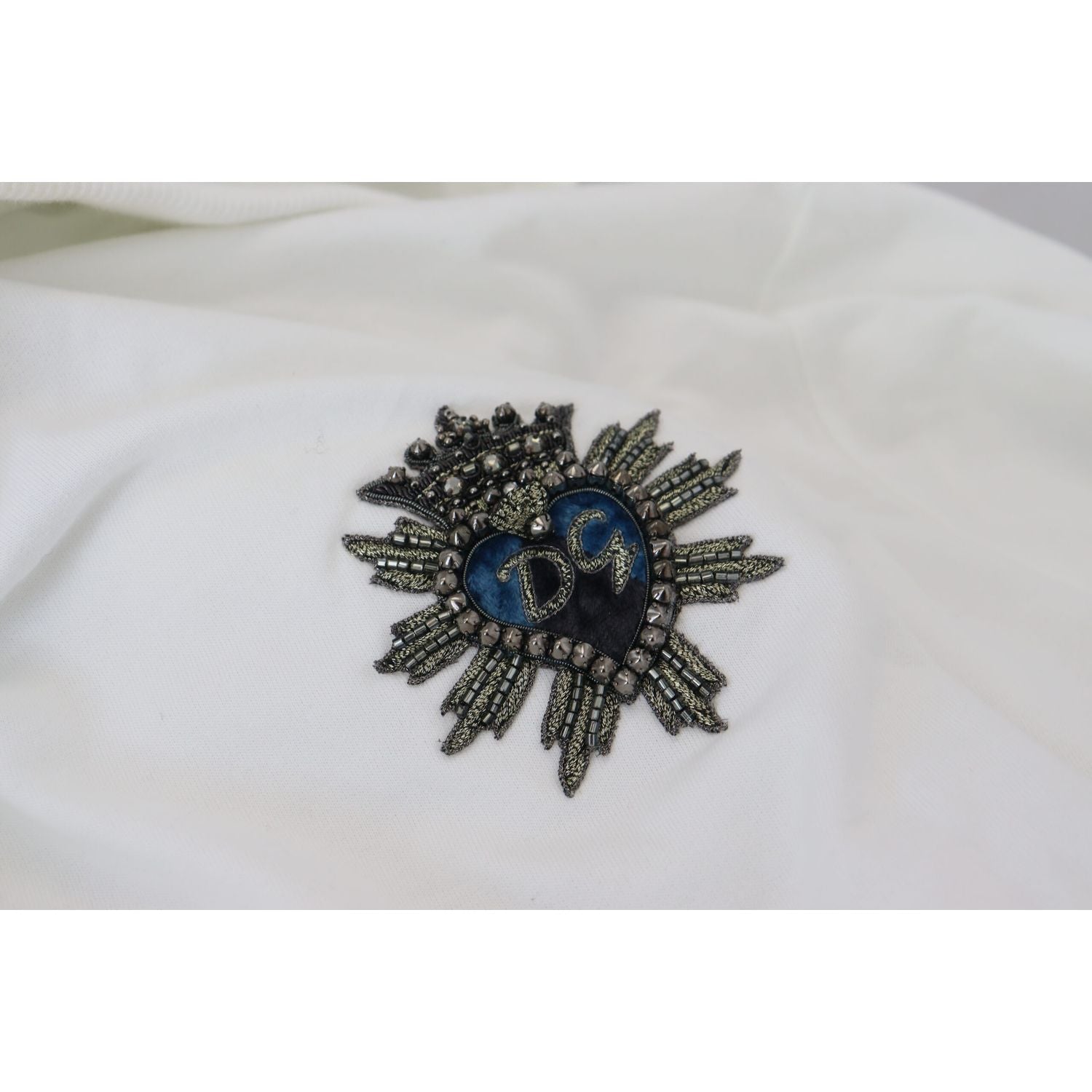 Dolce & Gabbana White Cotton Hooded Sweatshirt Logo Sweater