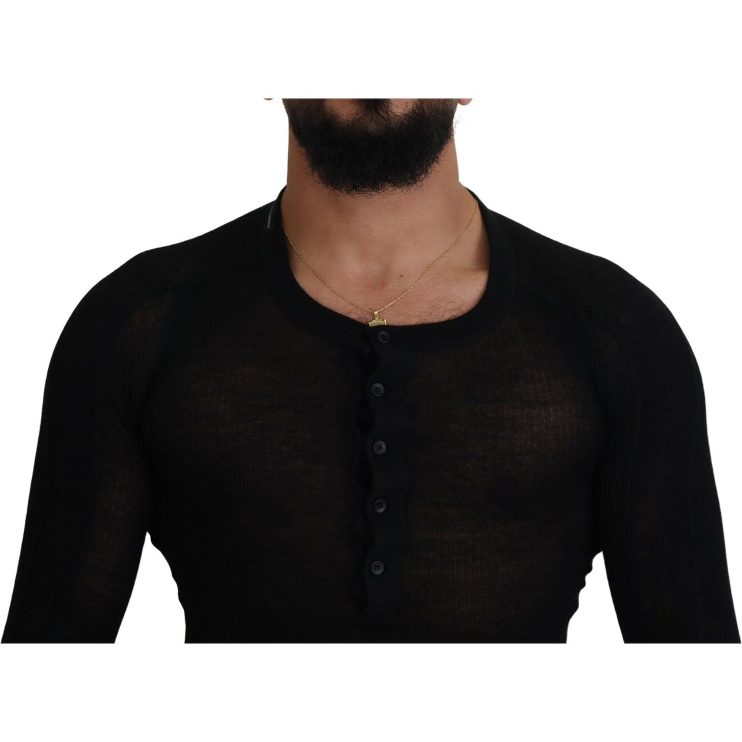 Dolce & Gabbana Elegant Black Cashmere Pullover Sweater Dolce & Gabbana