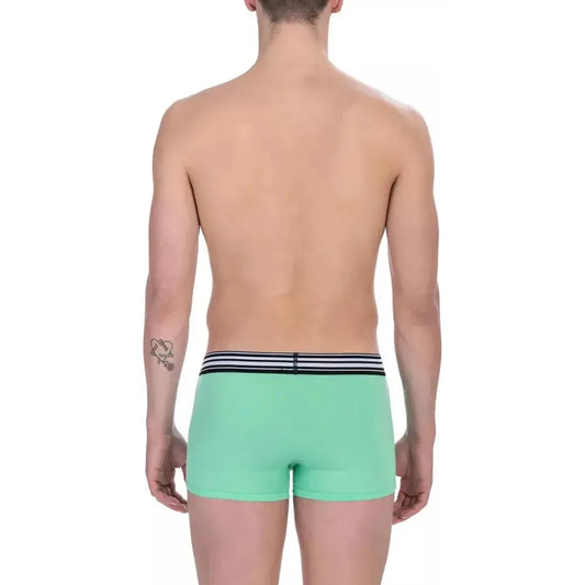 Bikkembergs Green Cotton Men Underwear Trunk Pack Bikkembergs