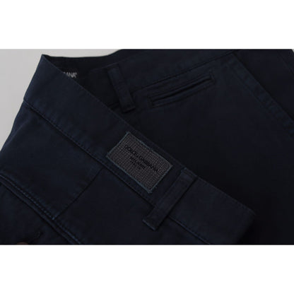 Dolce & Gabbana Blue Cotton Dress Formal Men Pants