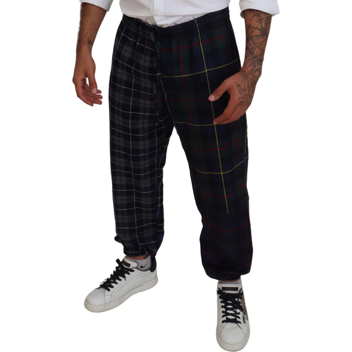 Dolce & Gabbana Checkered Wool Blend Jogger Pants Dolce & Gabbana