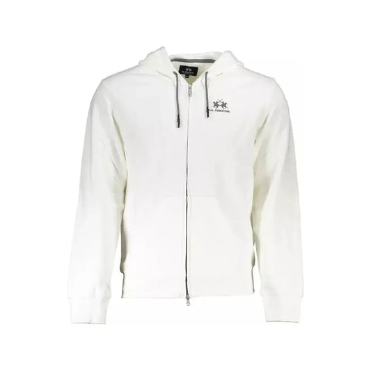 La Martina White Cotton Men Sweater La Martina