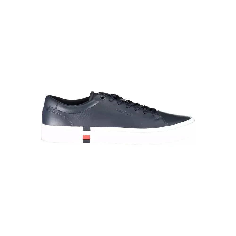 Tommy Hilfiger Blue Leather Men Sneaker Tommy Hilfiger