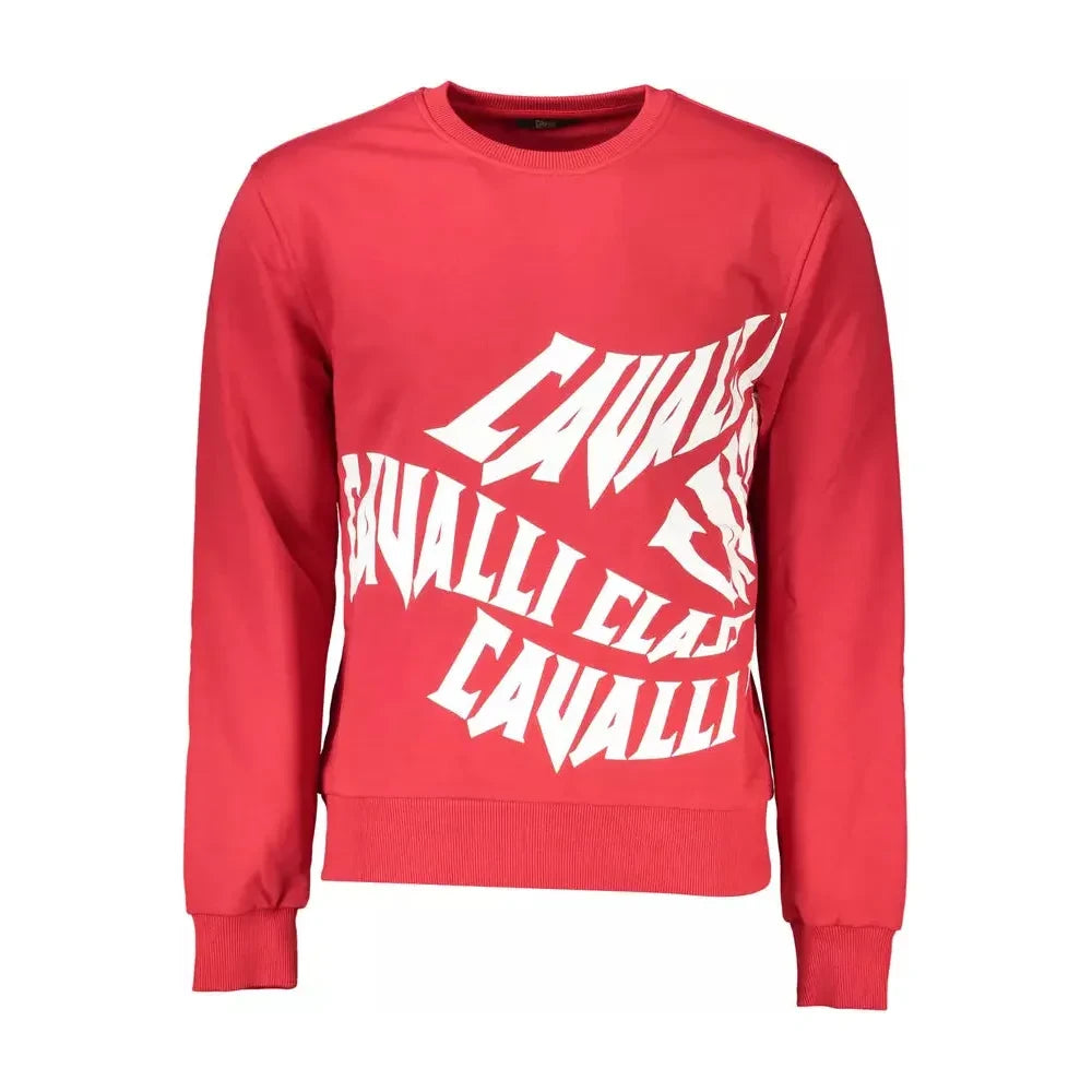 Cavalli Class Red Cotton Men Sweater Cavalli Class