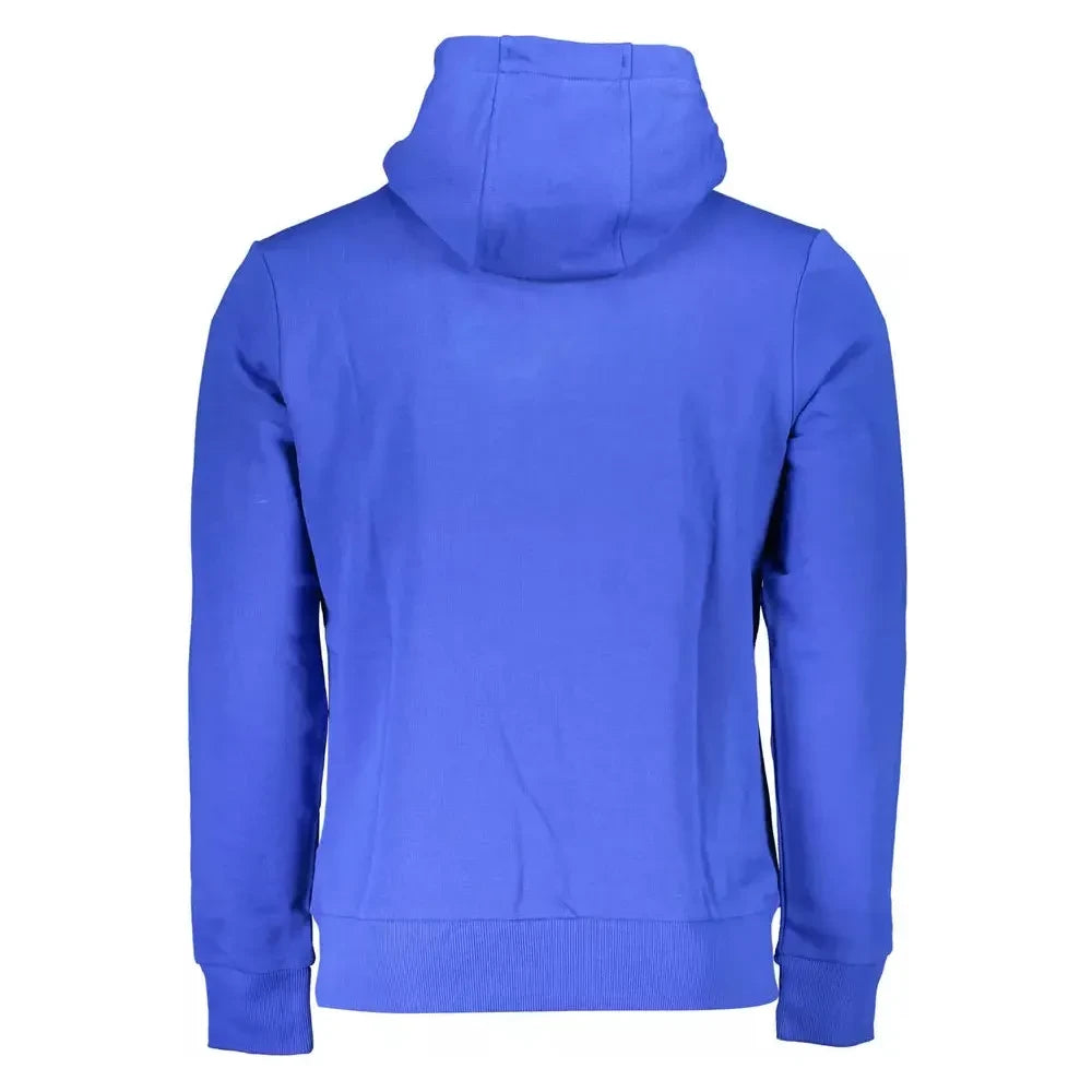 La Martina Chic Blue Embroidered Hooded Sweatshirt La Martina