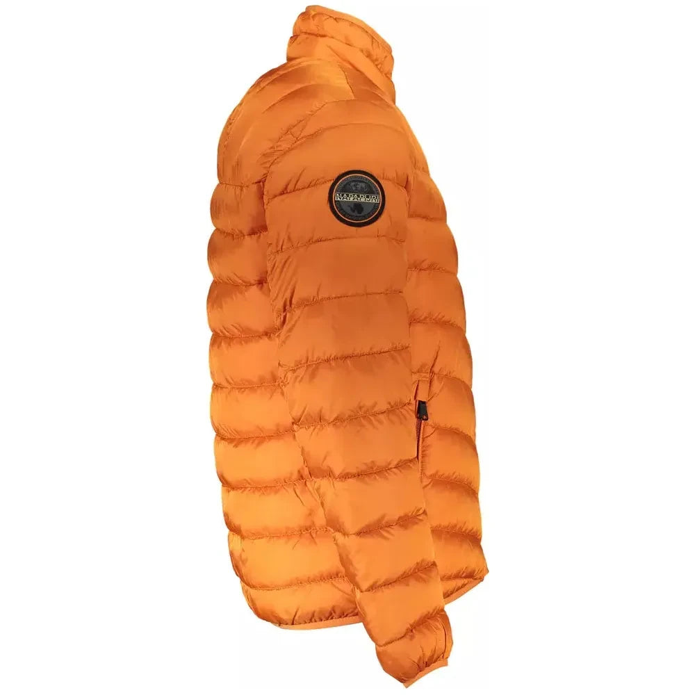 Napapijri Orange Polyamide Men Jacket Napapijri