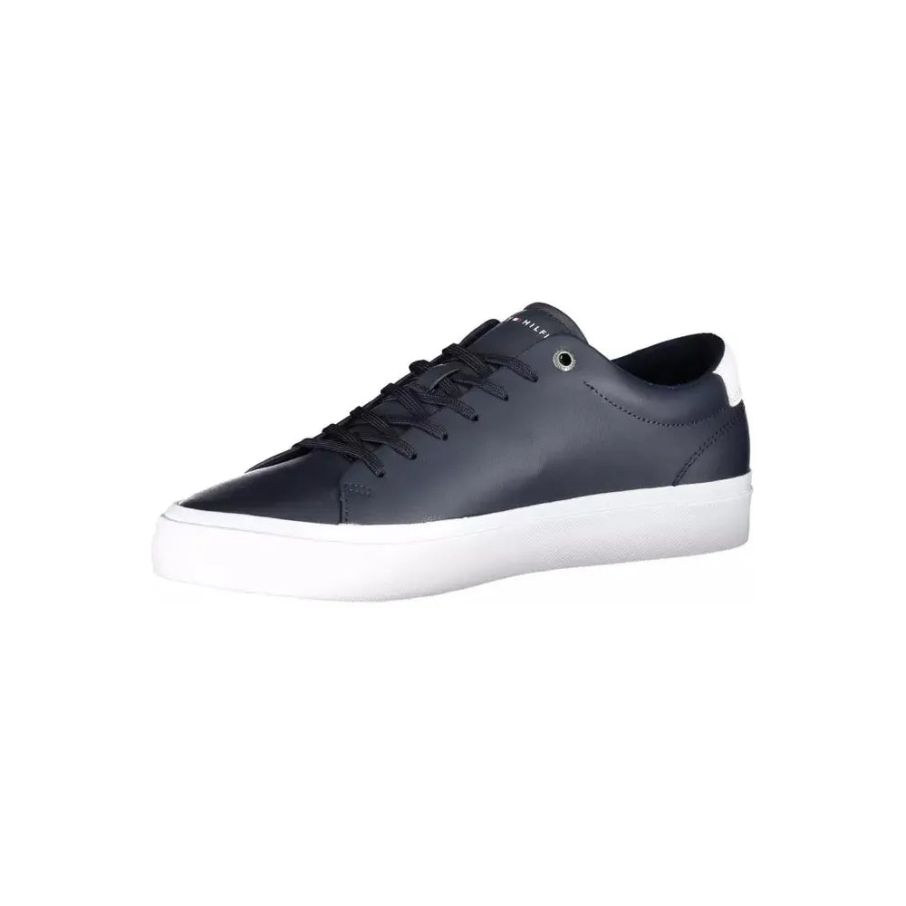 Tommy Hilfiger Blue Leather Men Sneaker Tommy Hilfiger