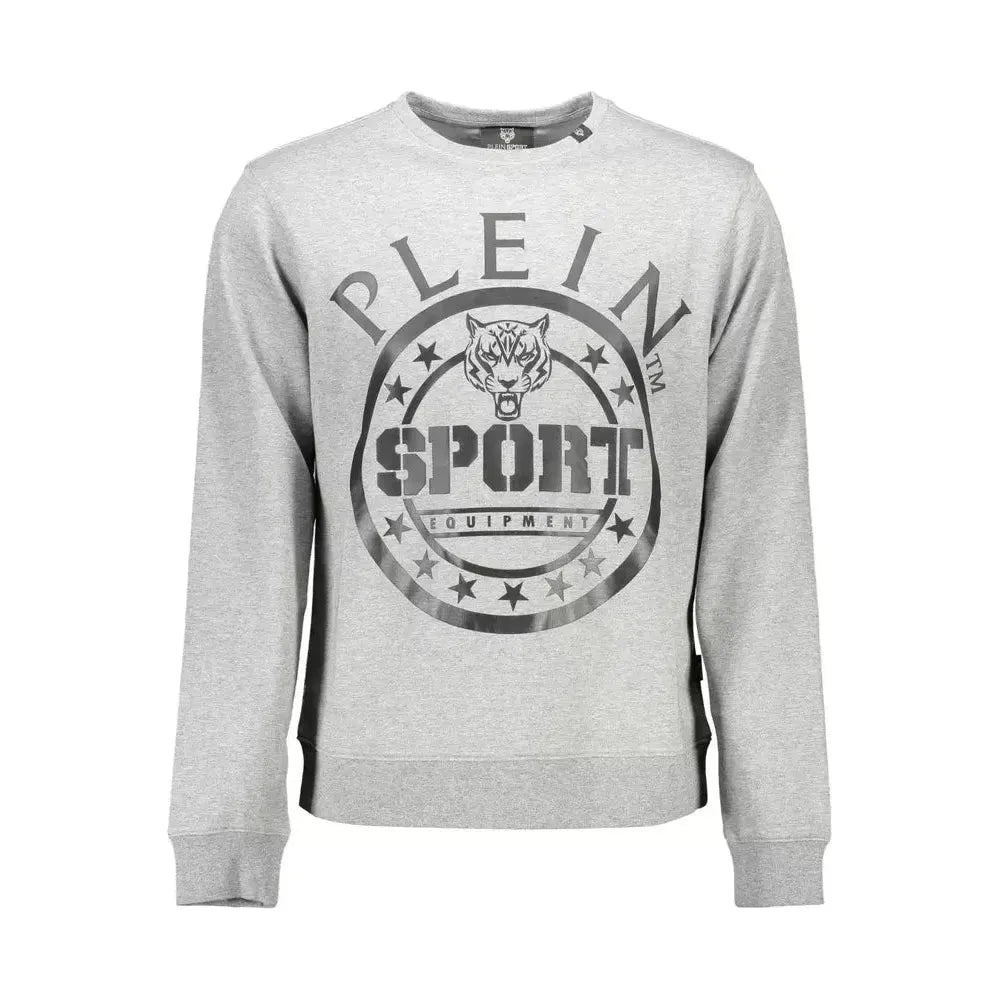 Plein Sport Gray Cotton Men Sweater Plein Sport