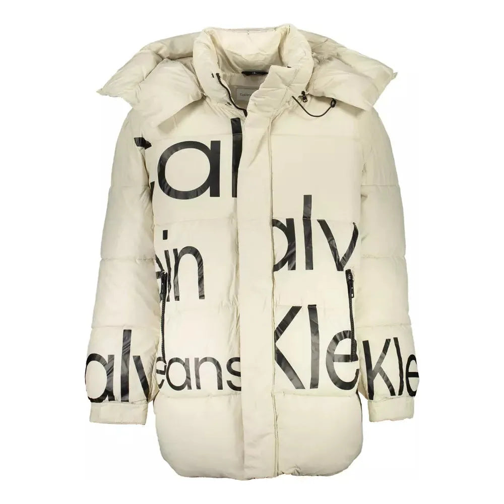 Calvin Klein Beige Polyester Men Jacket Calvin Klein