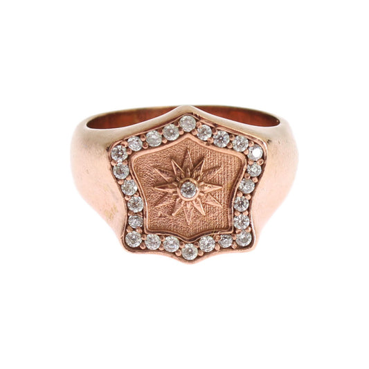Nialaya Pink Gold 925 Silver Authentic Clear Ring