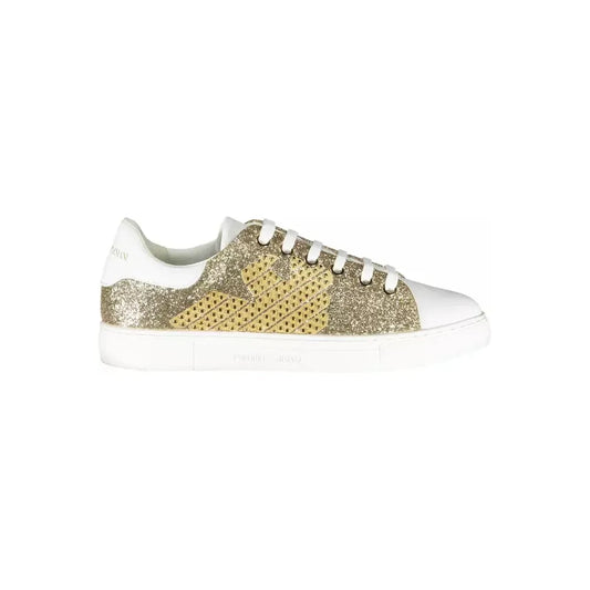 Emporio Armani Gold Polyester Women Sneaker Emporio Armani