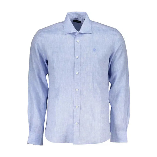 North Sails Light Blue Linen Men Shirt