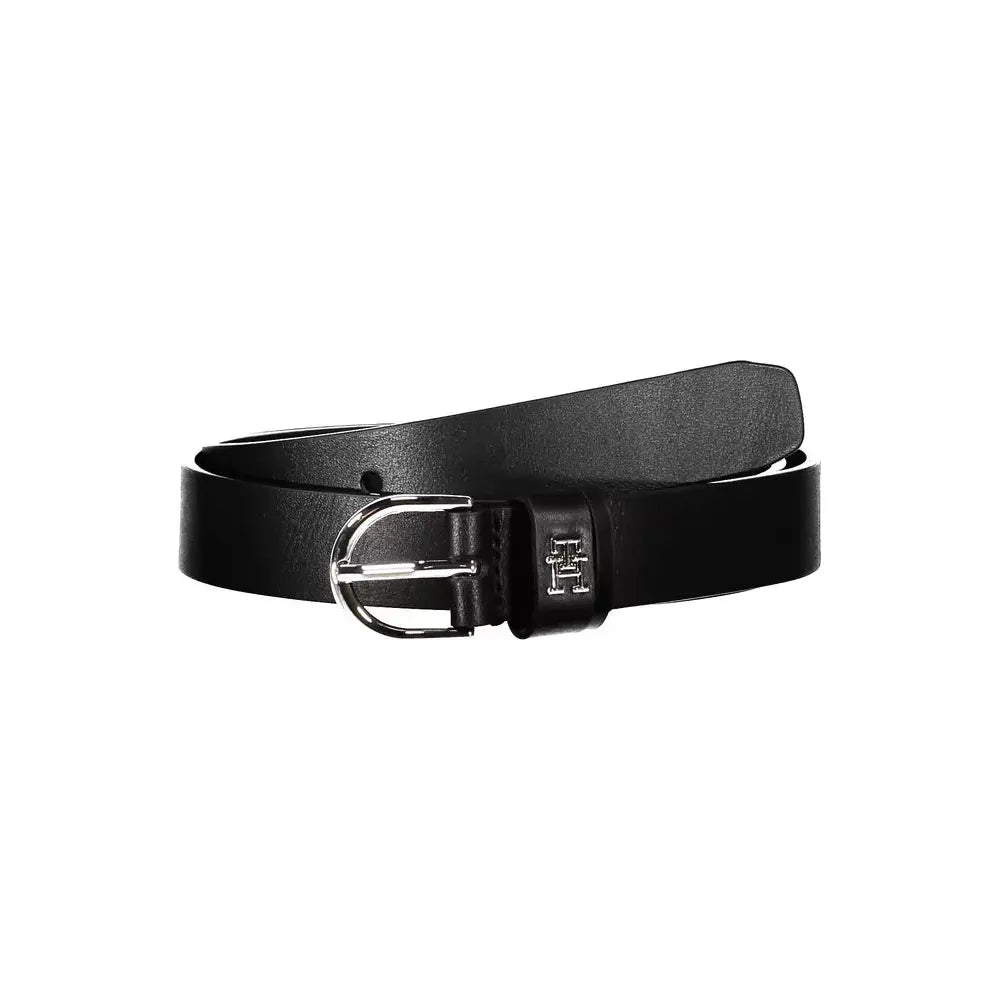 Tommy Hilfiger Black Leather Women Belt Tommy Hilfiger