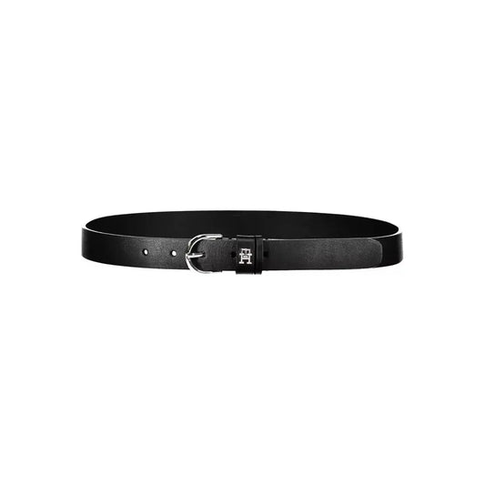 Tommy Hilfiger Black Leather Women Belt Tommy Hilfiger