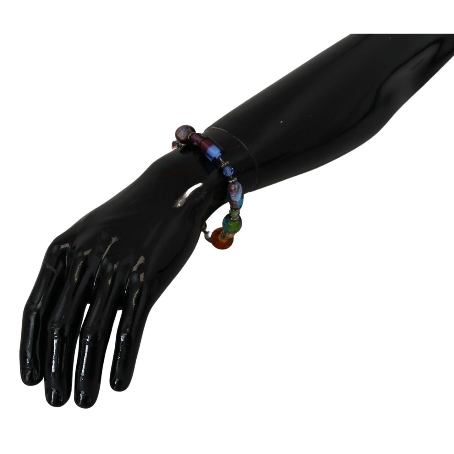 Dolce & Gabbana multicolor Silver Chain Brass Beaded Lobster Clasp Bracelet