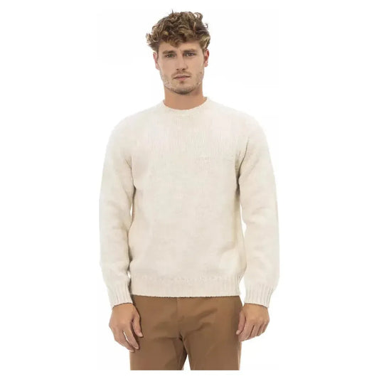 Alpha Studio Beige Alpaca Men Sweater Alpha Studio