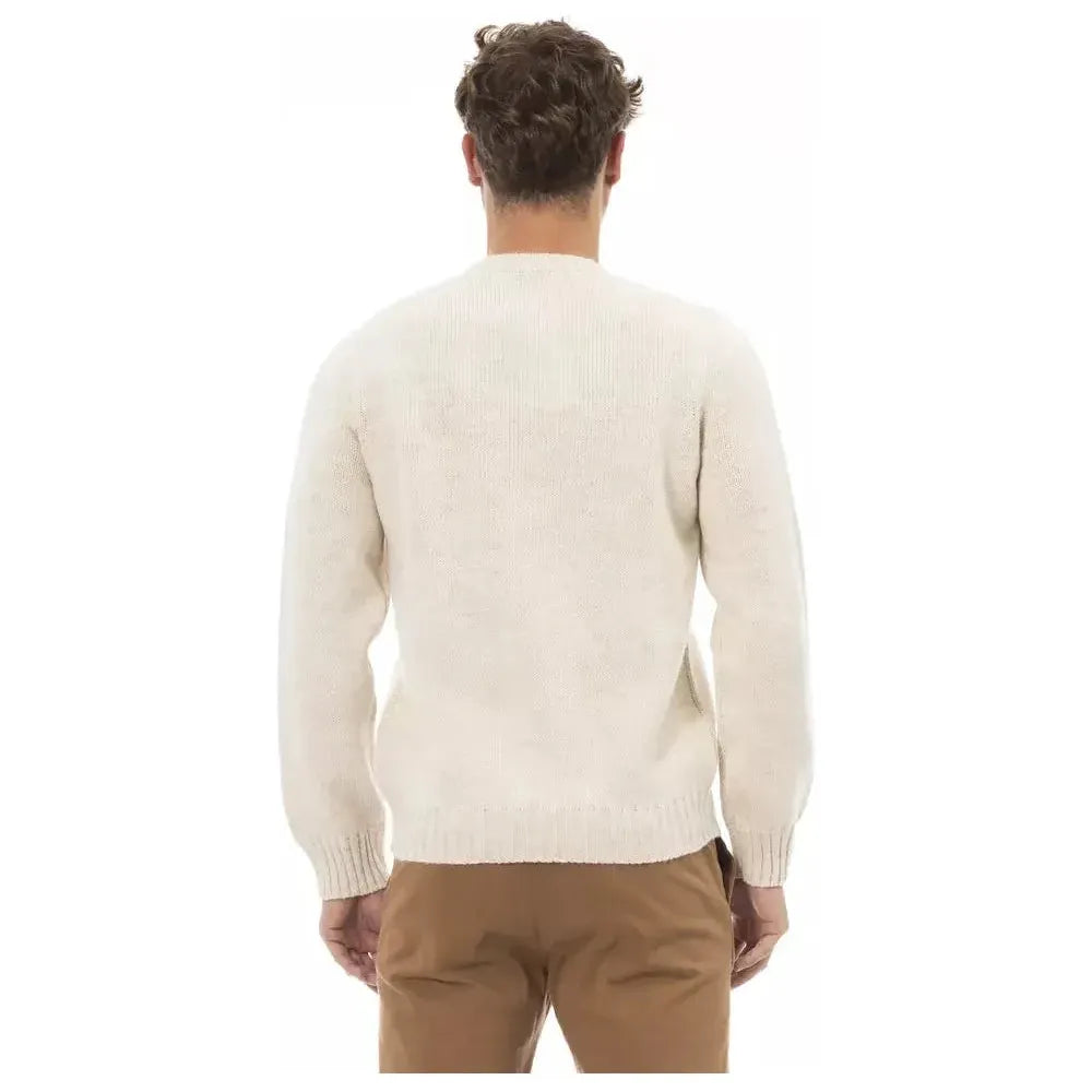 Alpha Studio Beige Alpaca Men Sweater Alpha Studio