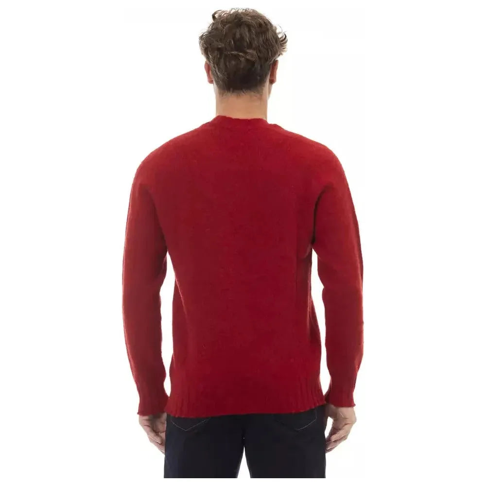 Alpha Studio Red Wool Men Sweater Alpha Studio