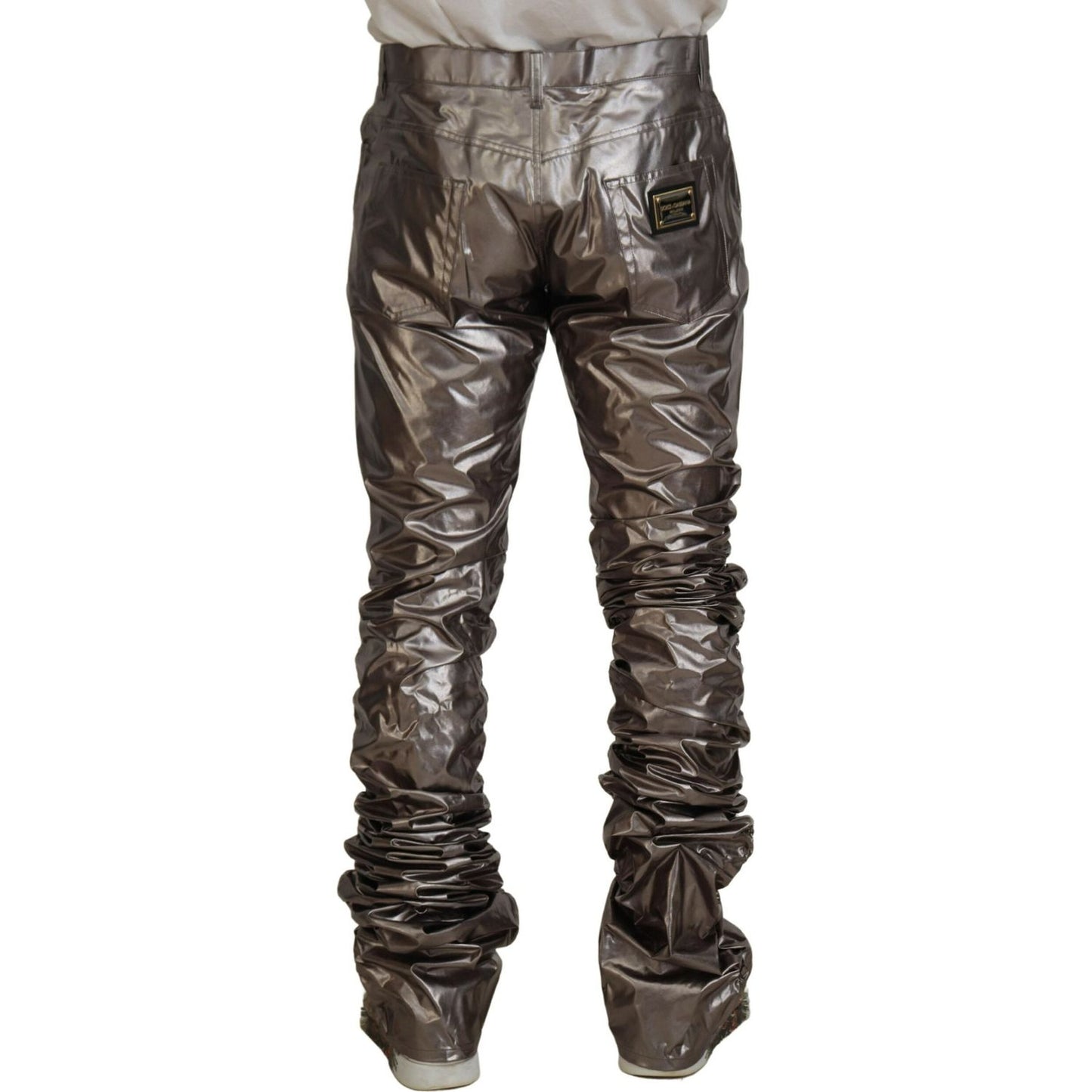 Dolce & Gabbana Metallic Silver Casual Pants Dolce & Gabbana