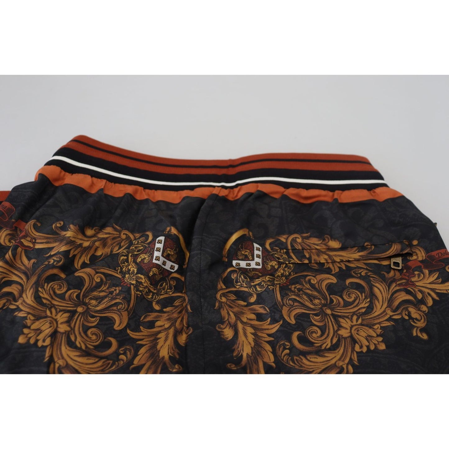 Dolce & Gabbana Baroque Crown Silk Sweatpants Dolce & Gabbana