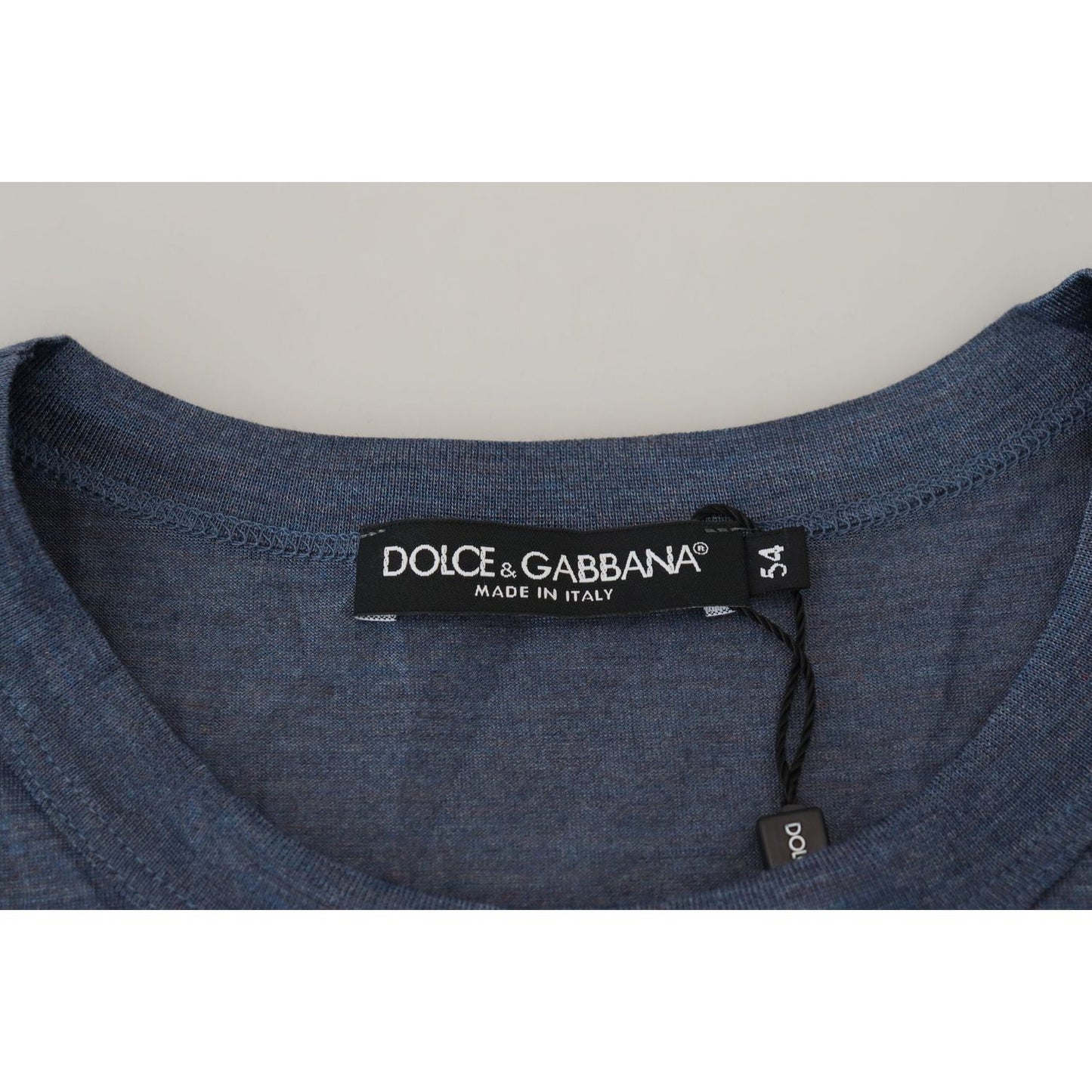 Dolce & Gabbana Silken Blue Crewneck Tee – A Touch of Elegance Dolce & Gabbana