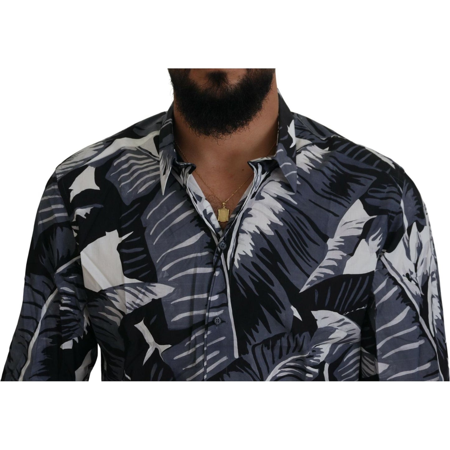 Dolce & Gabbana Multicolor Banana Leaf Print Casual Shirt Dolce & Gabbana