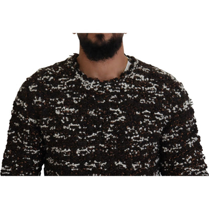 Dolce & Gabbana Brown Knitted Wool Fatto A Mano Sweater