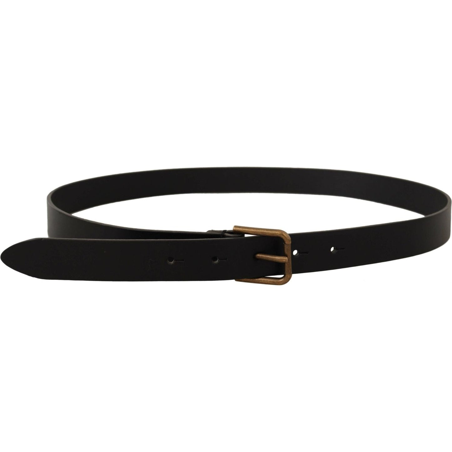 Dolce & Gabbana Elegant Black Leather Belt with Metal Buckle Dolce & Gabbana