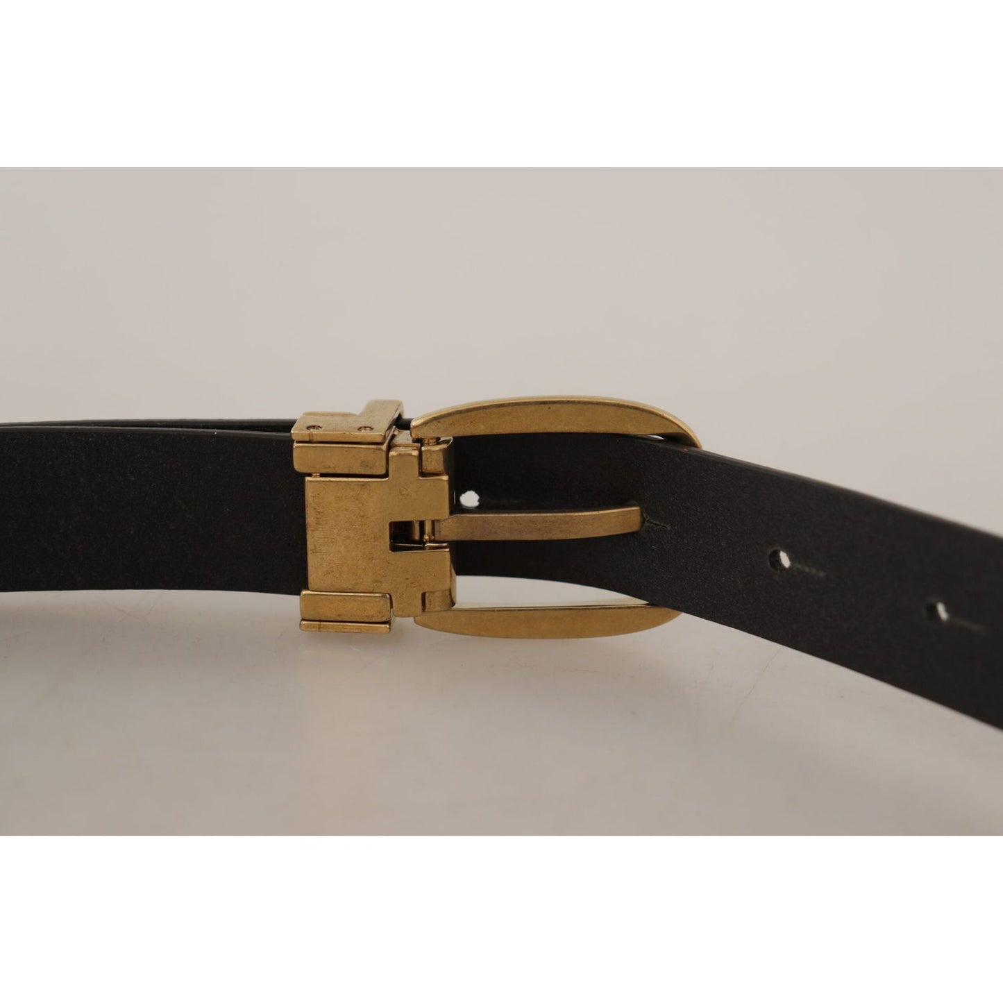 Dolce & Gabbana Elegant Brown Leather Belt with Logo Buckle Dolce & Gabbana