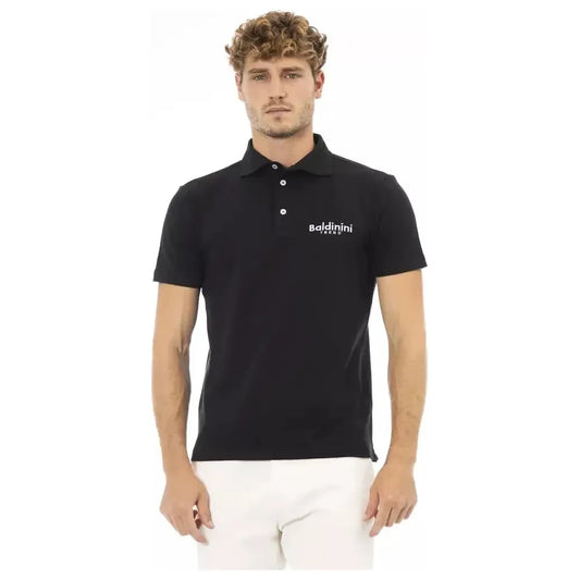 Baldinini Trend Black Cotton Men Polo Shirt Baldinini Trend