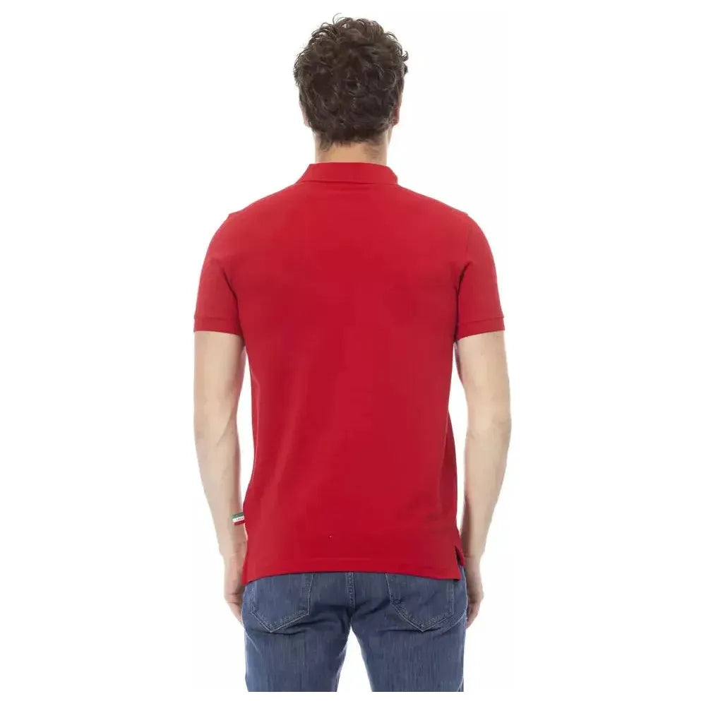 Baldinini Trend Red Cotton Men Polo Baldinini Trend