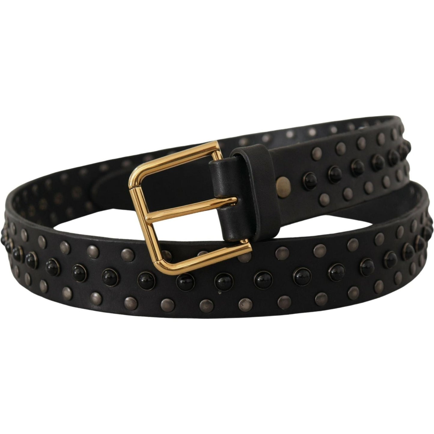 Dolce & Gabbana Elegant Leather Belt with Logo Engraved Buckle Dolce & Gabbana