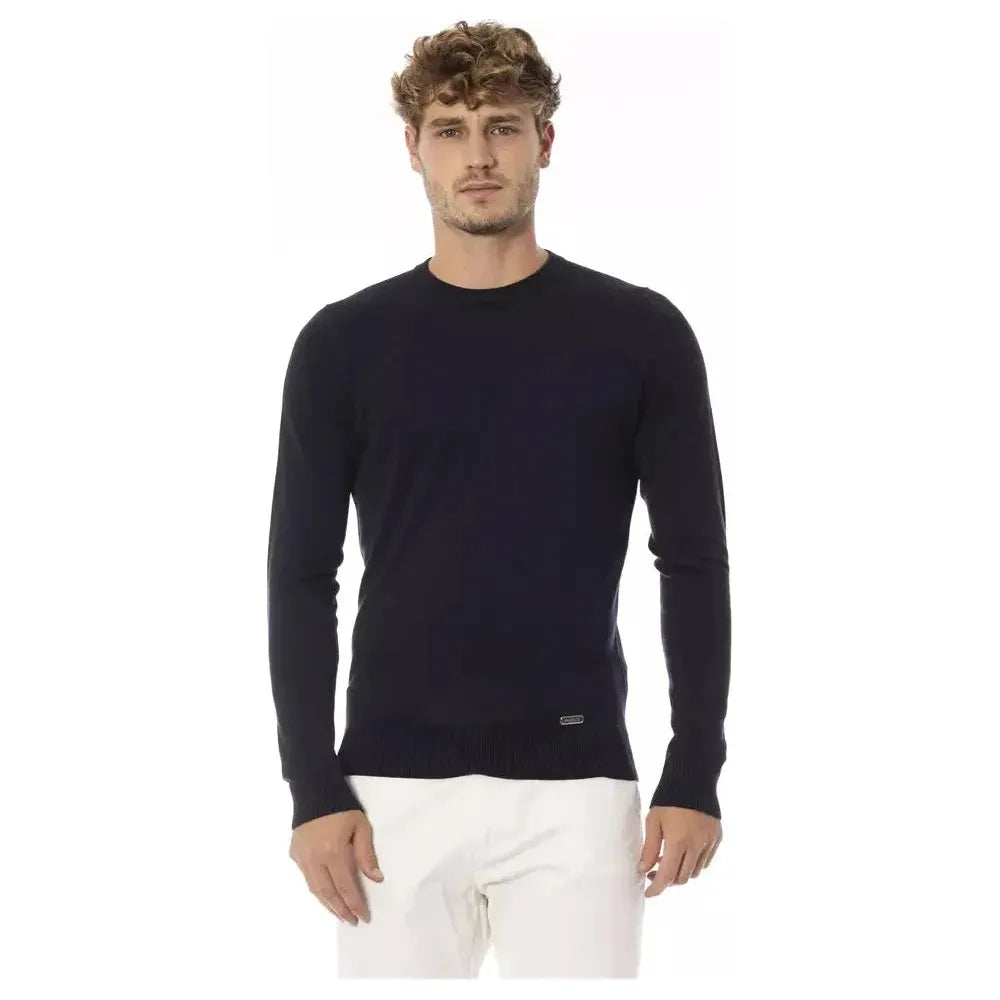 Baldinini Trend Blue Modal Men Sweater Baldinini Trend