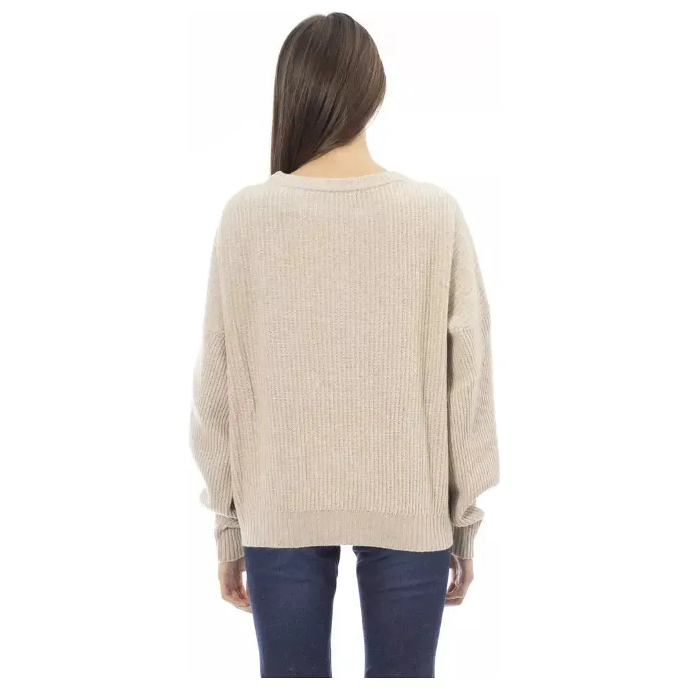 Baldinini Trend Beige Wool Women Sweater Baldinini Trend