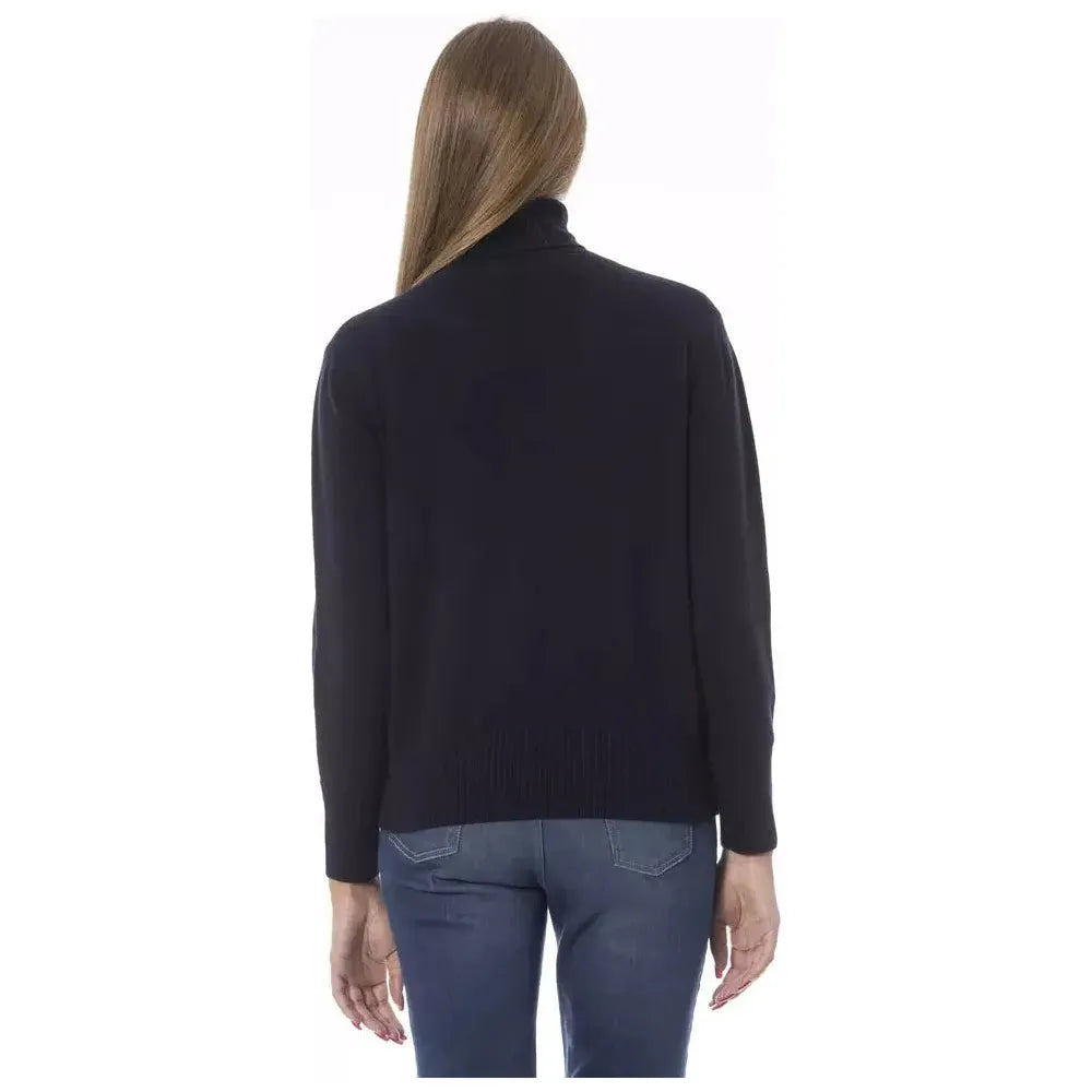 Baldinini Trend Blue Wool Women Sweater Baldinini Trend