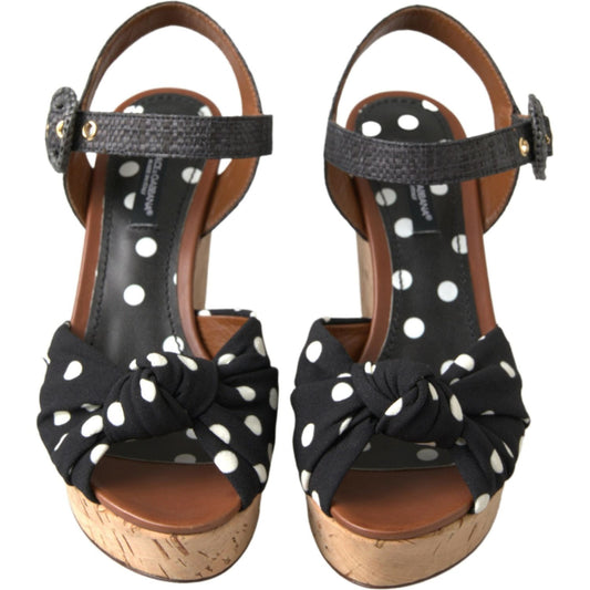 Dolce & Gabbana Chic Polka-Dotted Ankle Strap Wedges Dolce & Gabbana